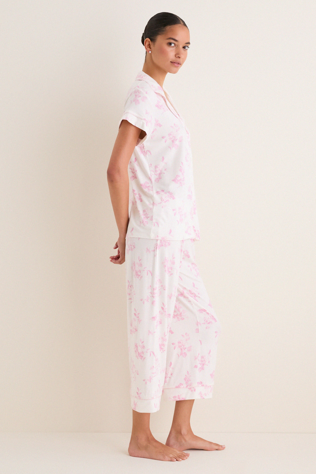 Rose Garden Pink Gisele Printed Cropped PJ Set