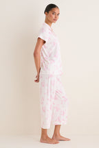 Rose Garden Pink Gisele Printed Cropped PJ Set