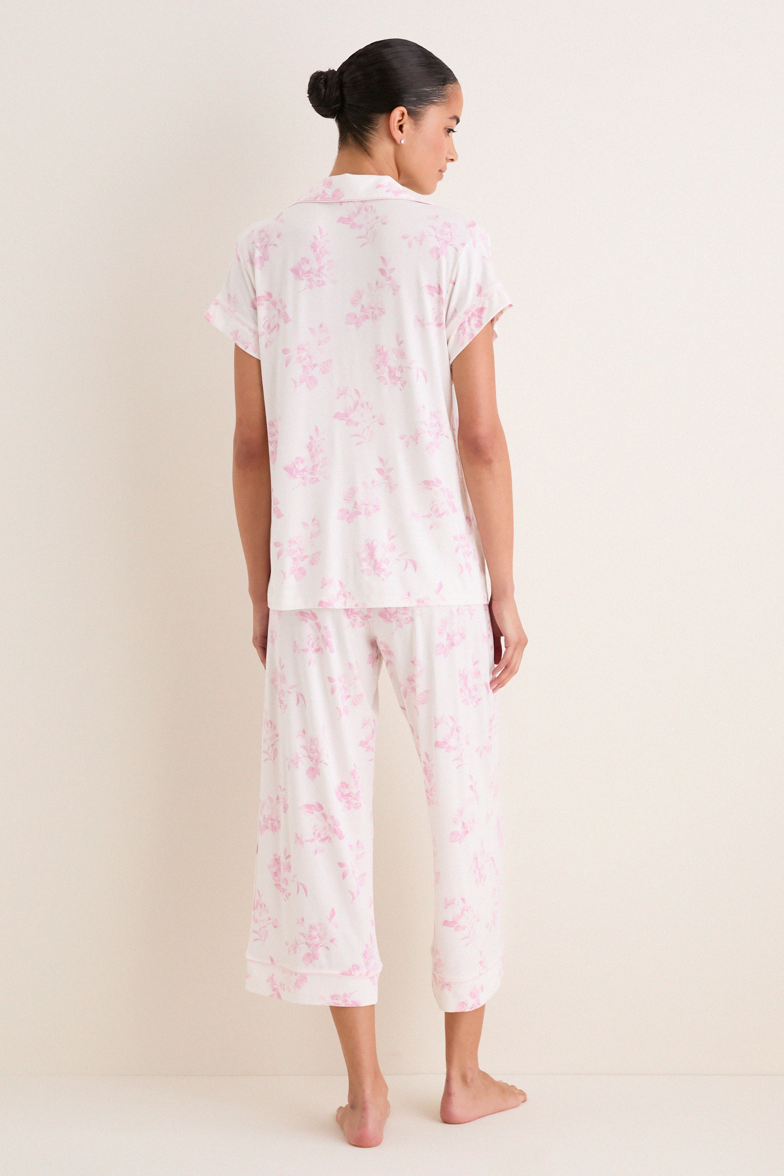Rose Garden Pink Gisele Printed Cropped PJ Set