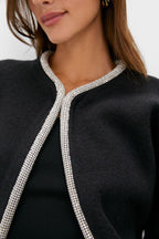 Black Sequin Trim Naomi Cardigan