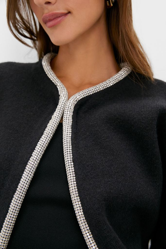 Black Sequin Trim Naomi Cardigan