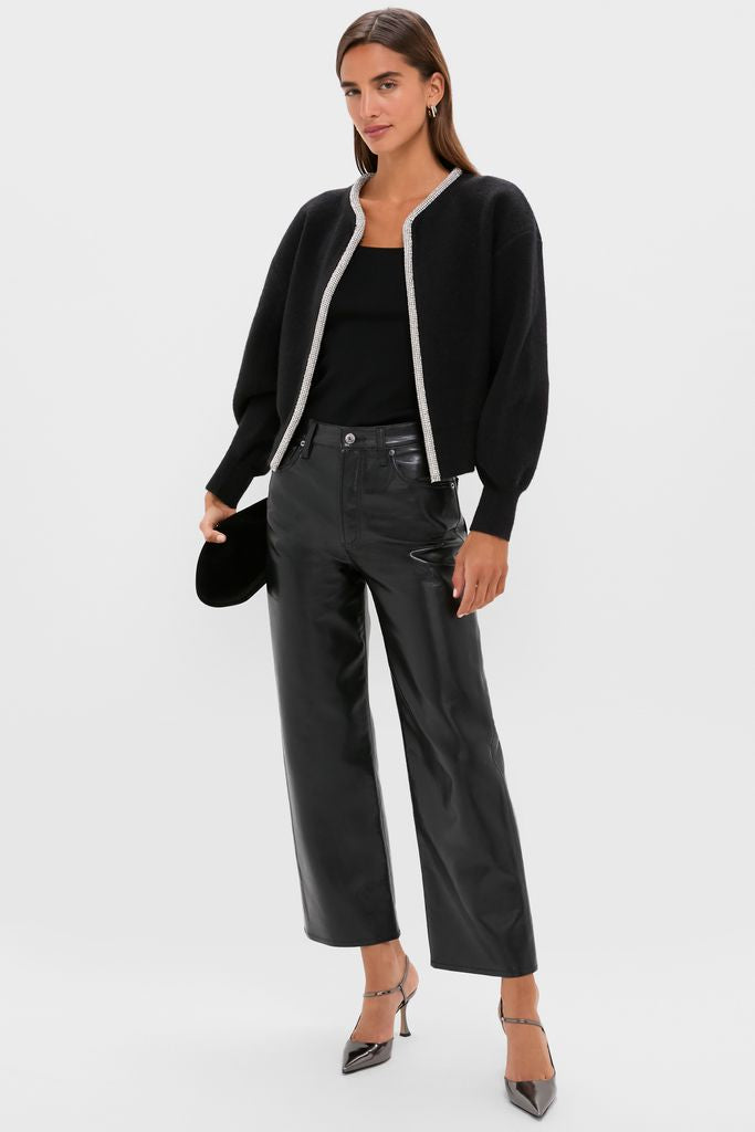 Black Sequin Trim Naomi Cardigan