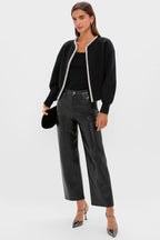 Black Sequin Trim Naomi Cardigan