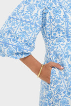 Blue and White Midi Hillsborough Dress