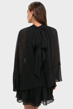 Black Cape Chiffon Mayfield Dress