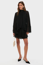 Black Cape Chiffon Mayfield Dress