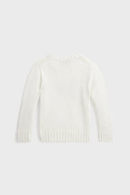 White Little Boys Flag Cotton Crewneck Sweater