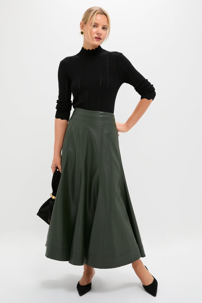 Black Pointelle Knit Allen Turtleneck