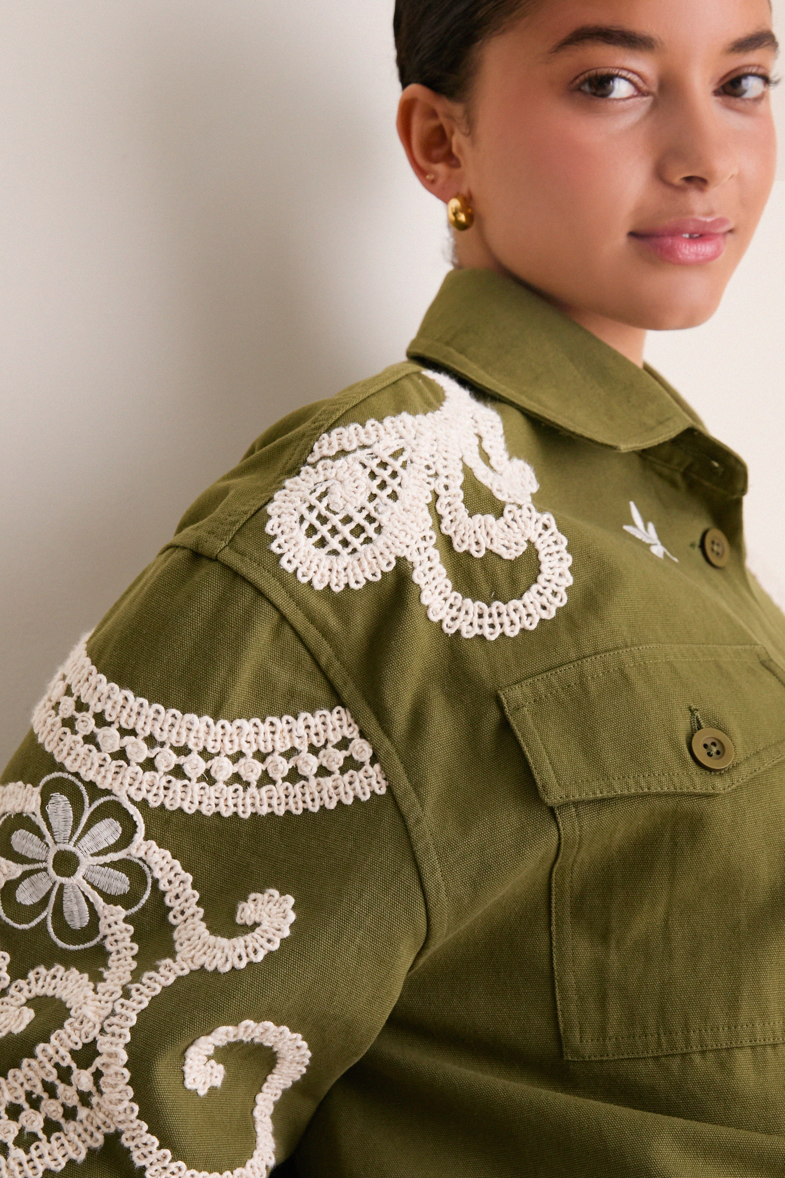 Kaki Flowers Como Jacket