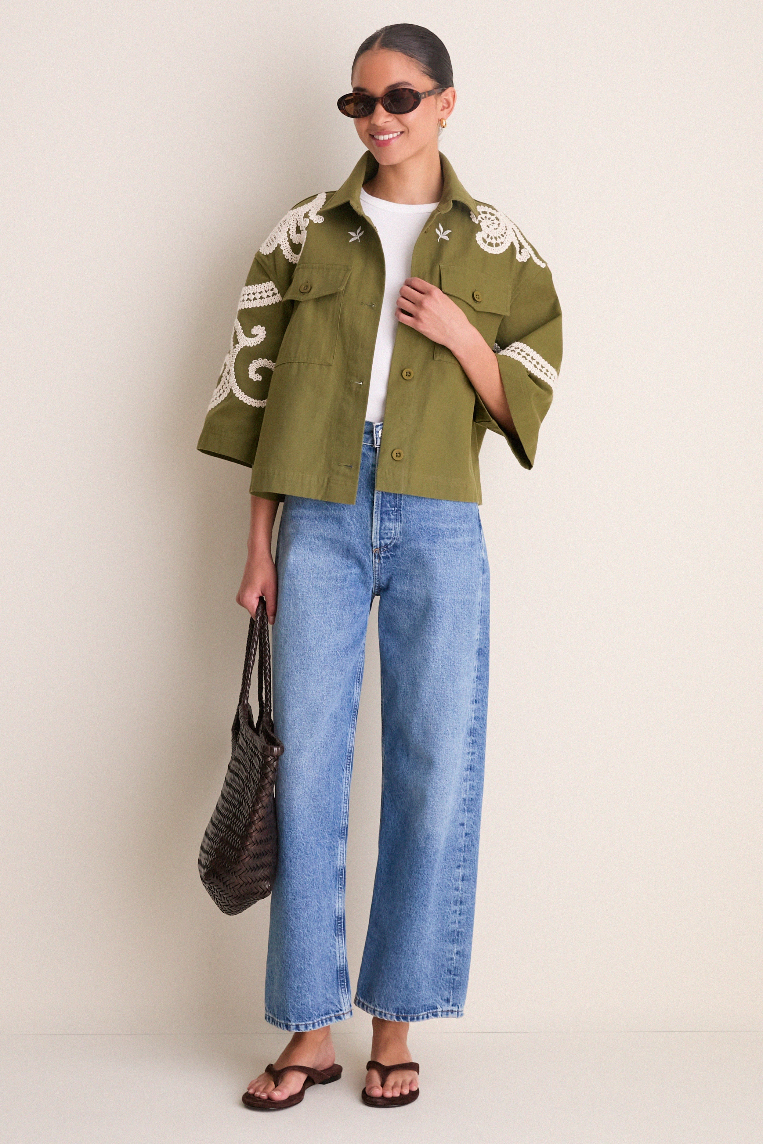 Kaki Flowers Como Jacket