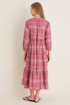 Americana Batik Stripe Long Sleeve Salty Paloma Caftan