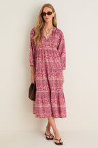 Americana Batik Stripe Long Sleeve Salty Paloma Caftan