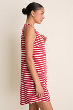 Scarlet Stripe Mini Bermuda Terrycloth Coverup