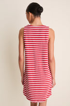 Scarlet Stripe Mini Bermuda Terrycloth Coverup