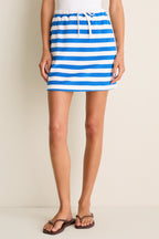 Azure Stripe Mini Terrycloth Skirt