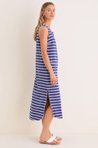 Navy and White Stripe Bermuda Terrycloth Caftan