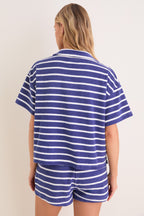 Navy Stripe Terrycloth Tybee Top