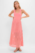 Coral Cotton Eyelet Eve Skirt