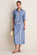 Chambray Ric Rac Marcy Maxi Skirt
