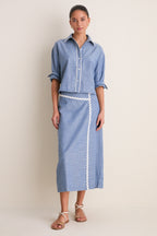 Chambray Ric Rac Marcy Maxi Skirt