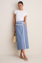 Chambray Ric Rac Marcy Maxi Skirt