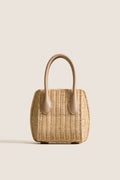 Natural Wicker Wave Top Handle Bag