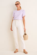 Lilac Floral Rosenberg Blouse