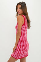 Pink & Red Knit Dellacorte Mini Dress