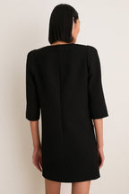 Black Crepe Delphine Mini Dress