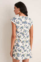 Blue Bouquet Floral Rosamund Mini Dress