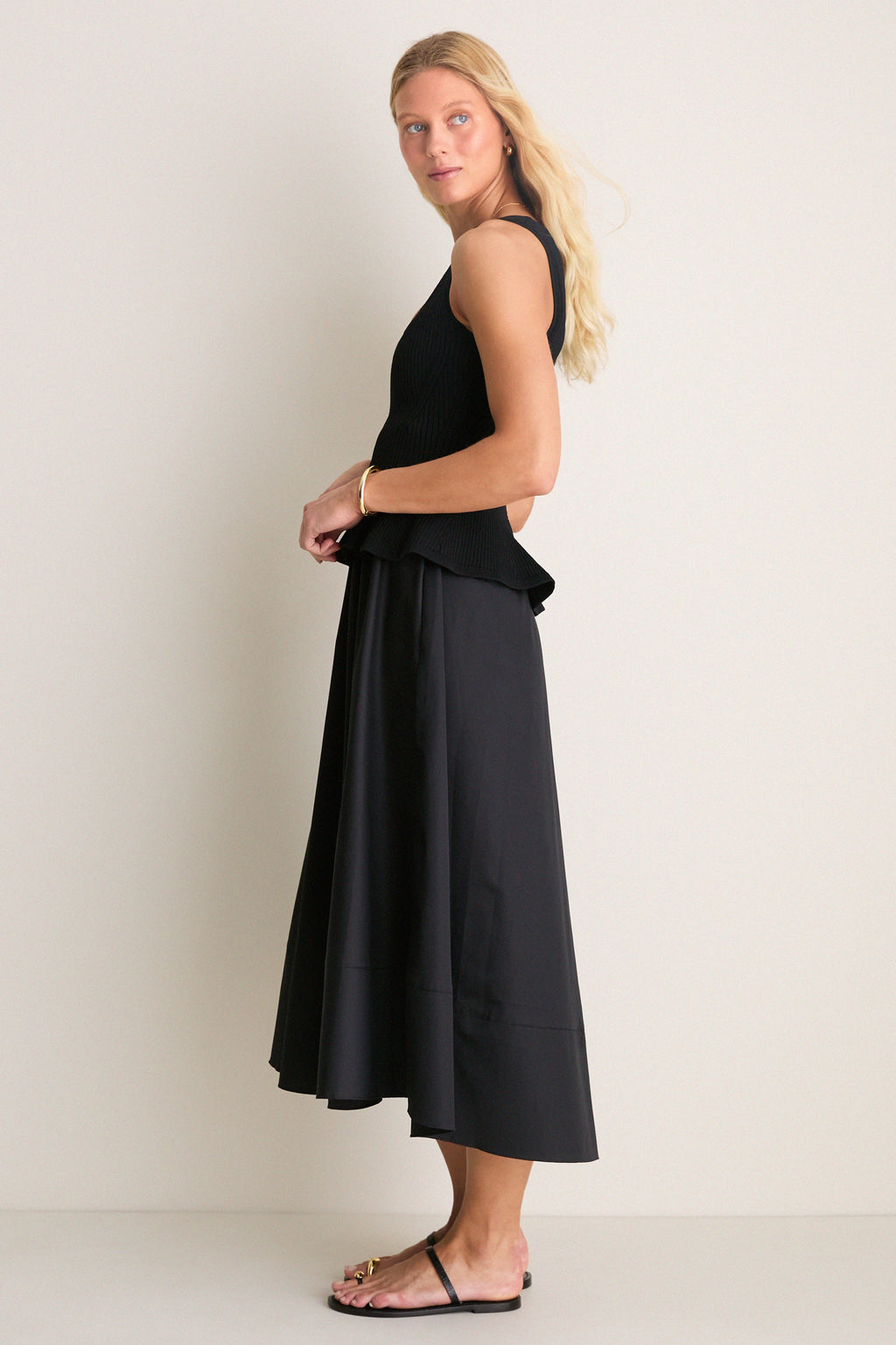 Black Peplum Cara Dress