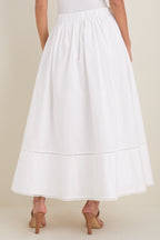 White Cotton Poplin Nicole Circle Skirt