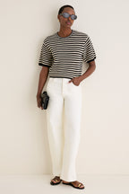 Black and Ivory Stripe Theo Sweater