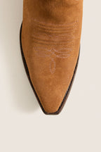 THE GREAT. x Stetson Tan Floral Suede Cowboy Boot