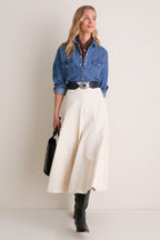 THE GREAT. x Stetson Black and Silver Tooled Waist Belt