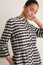 Midnight Check Royal Shirt Dress