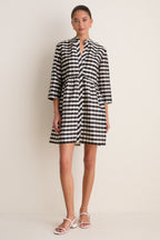 Midnight Check Royal Shirt Dress