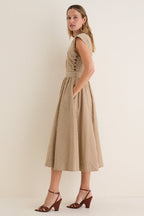 Mocha Gingham Dame Dress