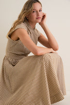 Mocha Gingham Dame Dress