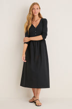 Black Mixed Media Lizzie Dress