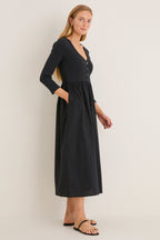 Black Mixed Media Lizzie Dress