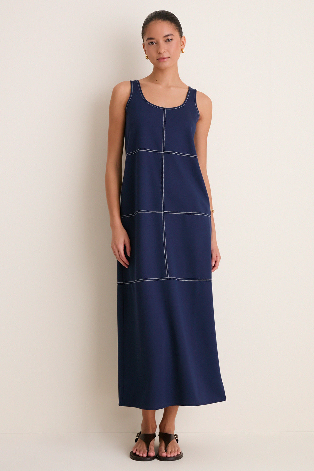 Navy Ponte Violette Column Dress