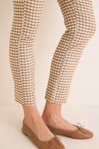 Mocha Gingham Stretch Zoe Pixie Pant