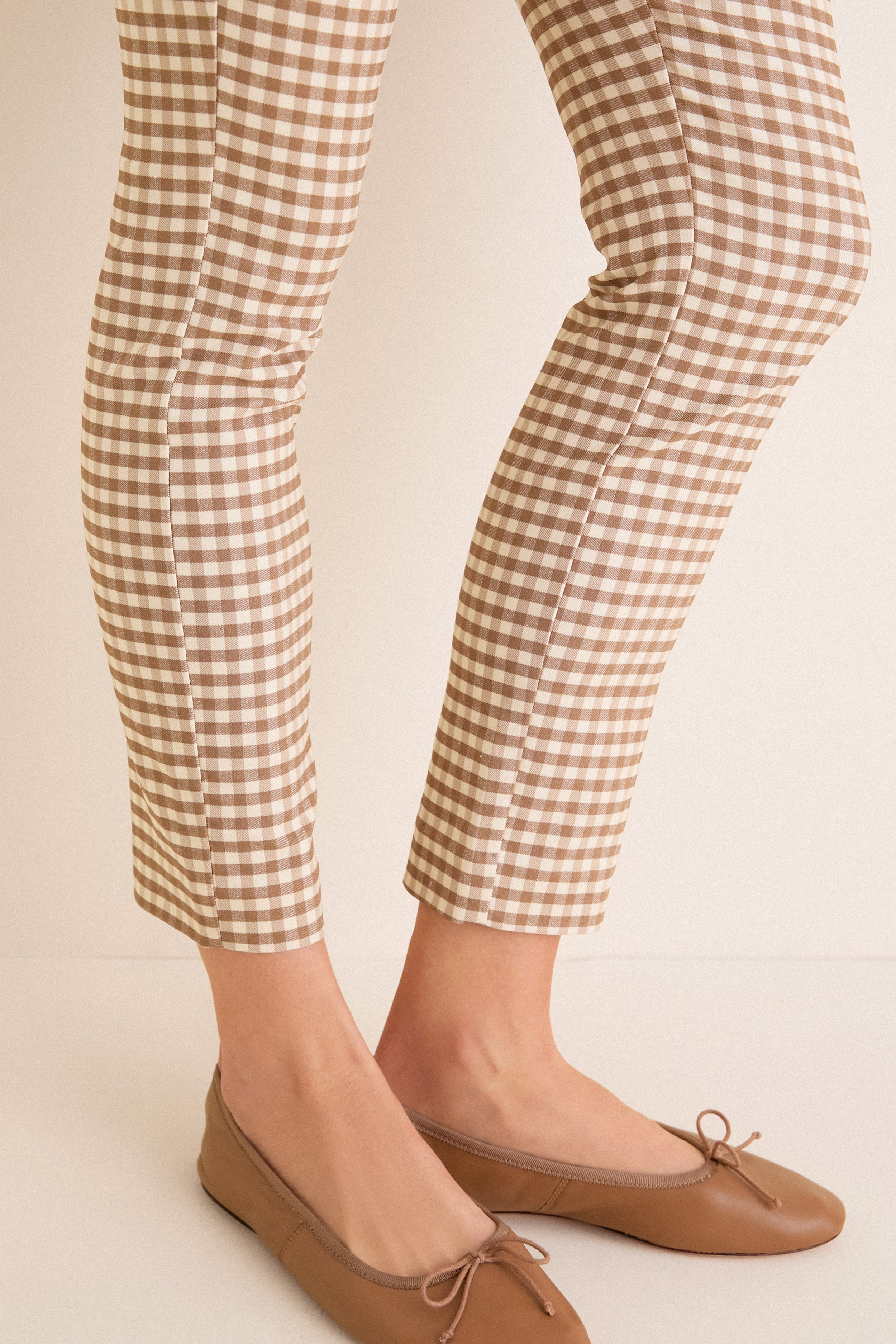 Mocha Gingham Stretch Zoe Pixie Pant