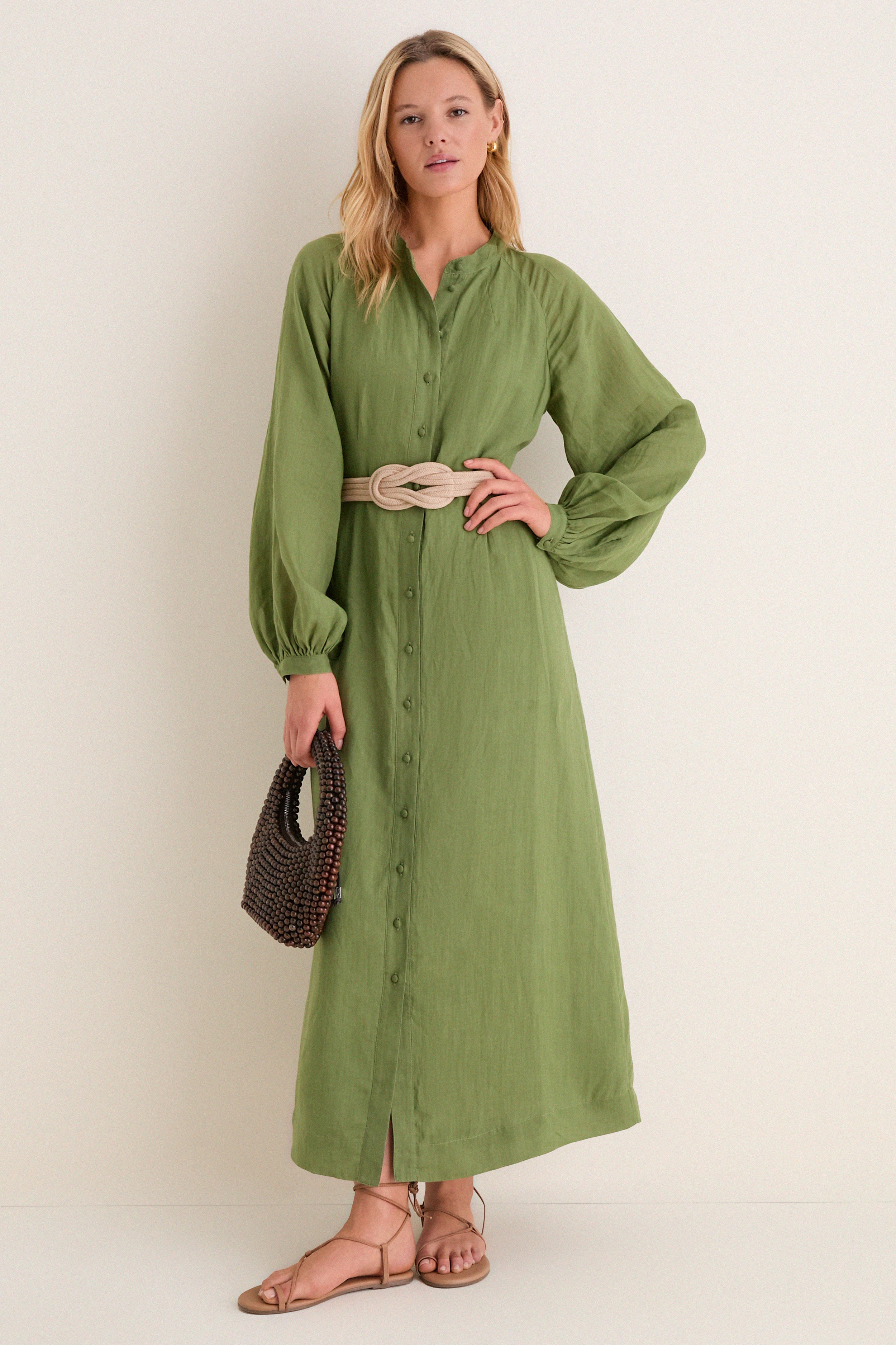 Cedar Green Button Down Granier Dress