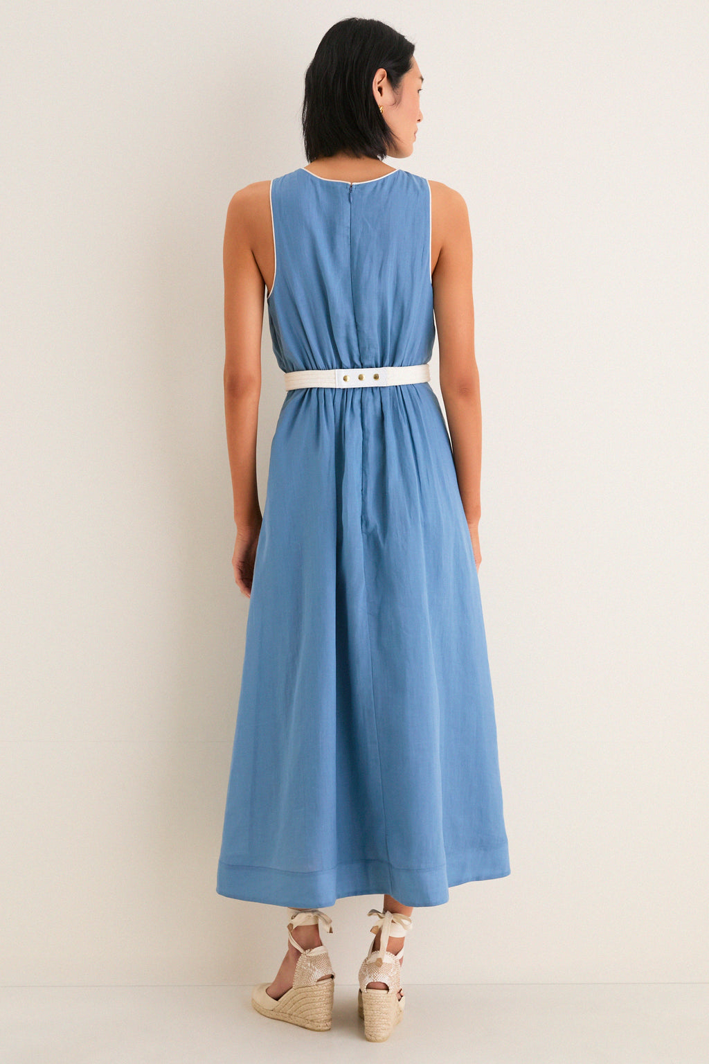 Provincial Blue Rope Belt Leonie Dress