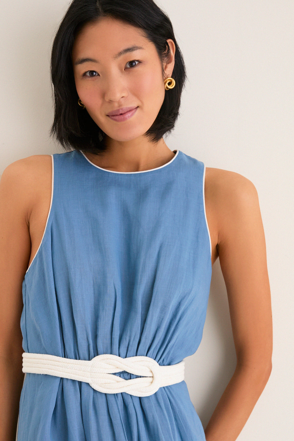Provincial Blue Rope Belt Leonie Dress