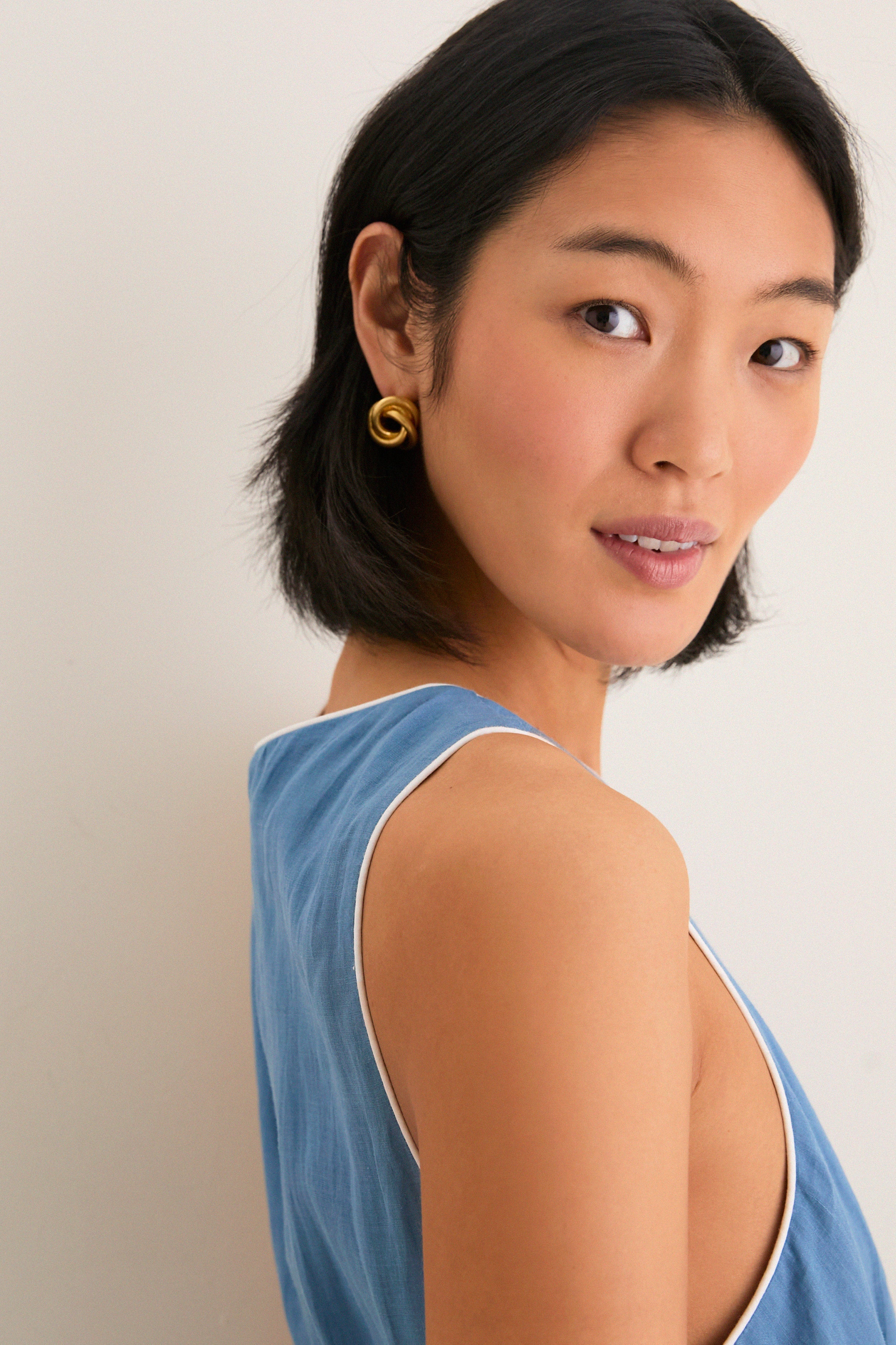 Provincial Blue Rope Belt Leonie Dress