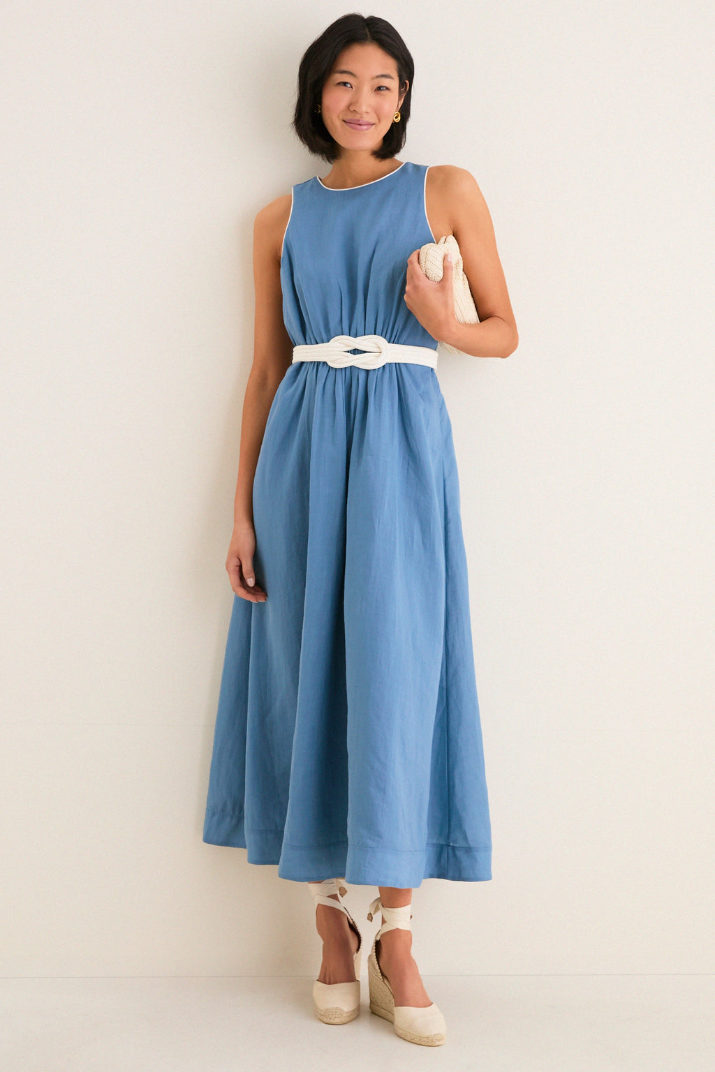 Provincial Blue Rope Belt Leonie Dress
