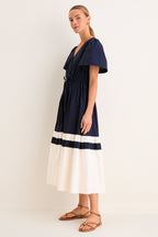 Navy and Cream Mitchell Dress